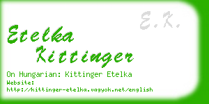 etelka kittinger business card